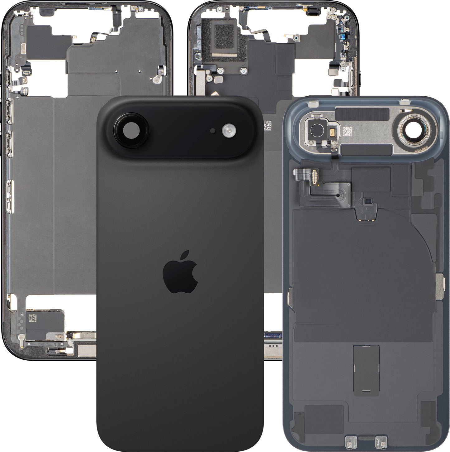 Batteriedeckel Apple iPhone 17 Air, mit Mittelgehäuse, Vollständige Teile, Schwarz (Space Black), Swap