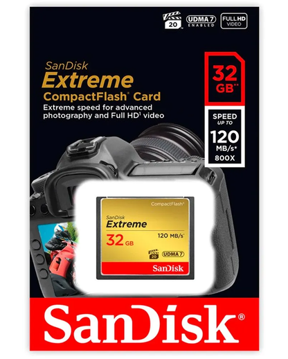 CompactFlash Speicherkarte SanDisk Extreme, 32Gb, UDMA 7 SDCFXSB-032G-G46