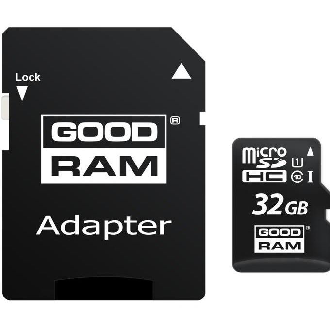 GoodRam microSDHC Speicherkarte, 32GB, Klasse 10 / UHS-1 U1, mit Adapter