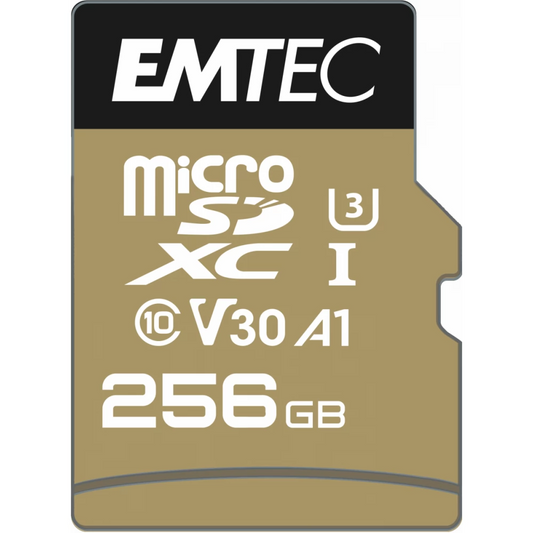 Speicherkarte microSDXC Emtec Speedin Pro Android A1, 256Gb, Klasse 10 / UHS-1 U3, mit Adapter ECMSDM256GXC10SP