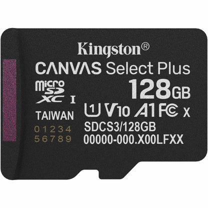 Kingston Canvas Select Plus Android A1 microSDXC Speicherkarte, 128Gb, Klasse 10 / UHS-1 U1 SDCS3/128GBSP