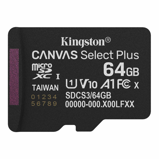 Kingston Canvas Select Plus Android A1 microSDXC Speicherkarte, 64Gb, Klasse 10 / UHS-1 U1 SDCS3/64GBSP