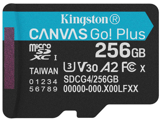 Kingston Canvas Go Plus Android A2 microSDXC Speicherkarte, 256Gb, Klasse 10 / UHS-1 U3 SDCG4/256GBSP