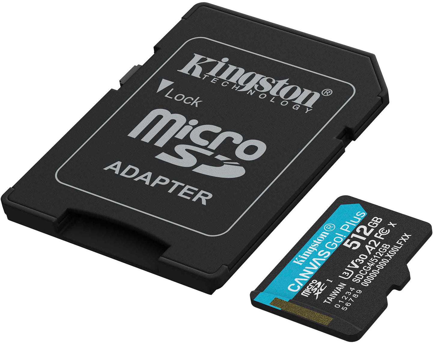 Kingston Canvas Go Plus Android A2 microSDXC Speicherkarte, 512Gb, Klasse 10 / UHS-1 U3, mit Adapter SDCG4/512GB