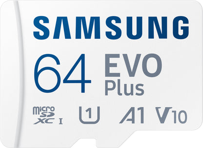 Speicherkarte microSDXC Samsung Evo Plus, 64Gb, Klasse 10 / UHS-1 U1, mit Adapter MB-MC64KA/EU MB-MC64KA/EU