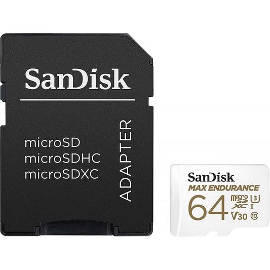 Speicherkarte microSDXC SanDisk MAX Endurance, 64Gb, Klasse 10 / UHS-1 U3, mit Adapter SDSQQVR-064G-GN6IA