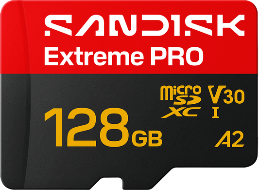 SanDisk Extreme Pro A2 microSDXC Speicherkarte, 128GB, Klasse 10 / UHS-1 U3, mit Adapter SDSQXCJ-128G-GS6MA