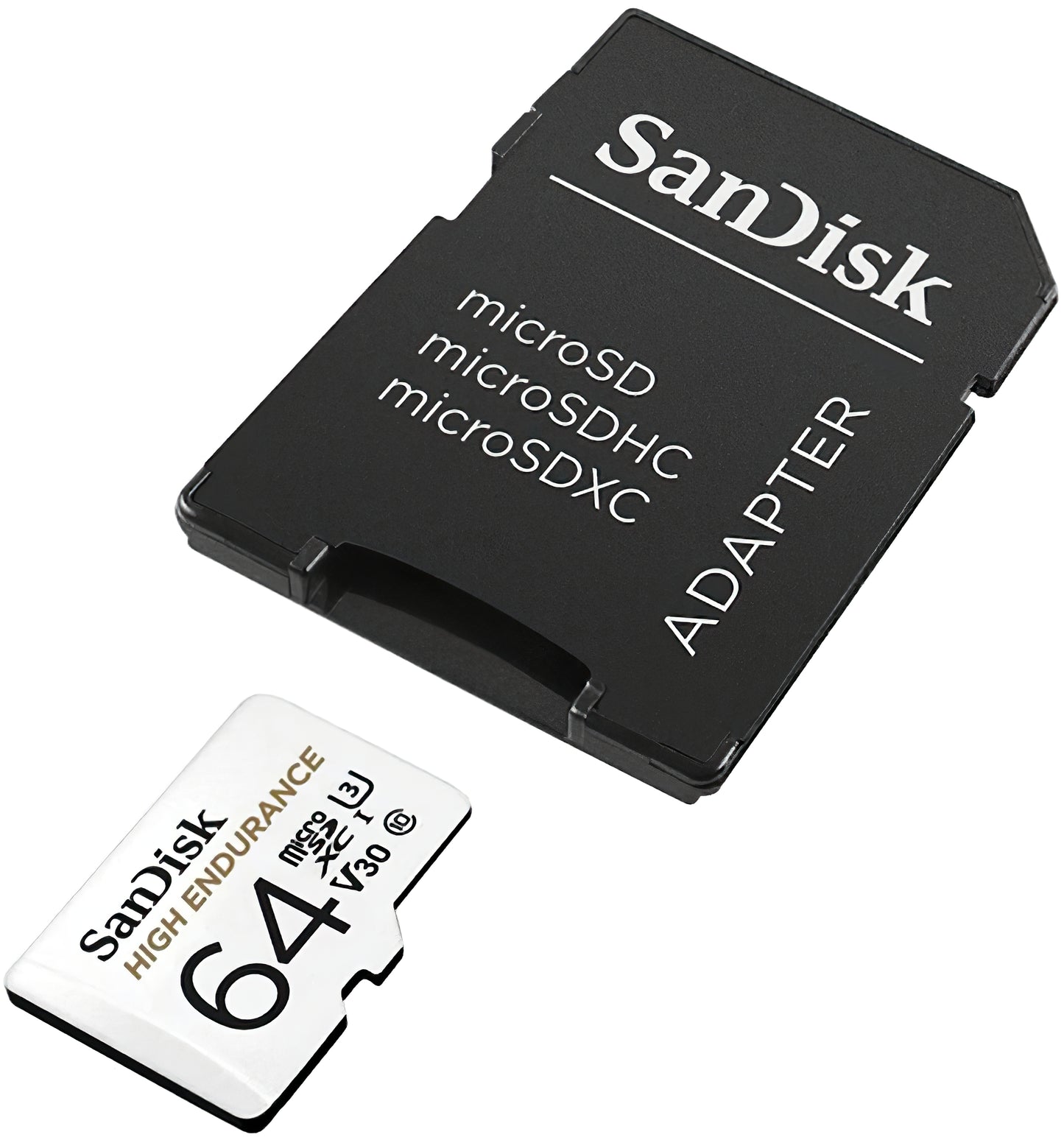 SanDisk High Endurance microSDXC Speicherkarte, 64Gb, Klasse 10 / UHS-1 U3, mit Adapter SDSQQNR-064G-GN6IA