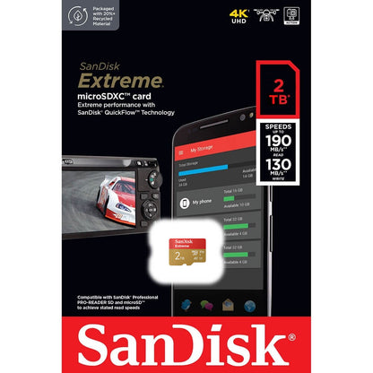 microSDXC Speicherkarte SanDisk Extreme, 2TB, Klasse 10 / UHS-1 U3 SDSQXAV-2T00-GN6MN