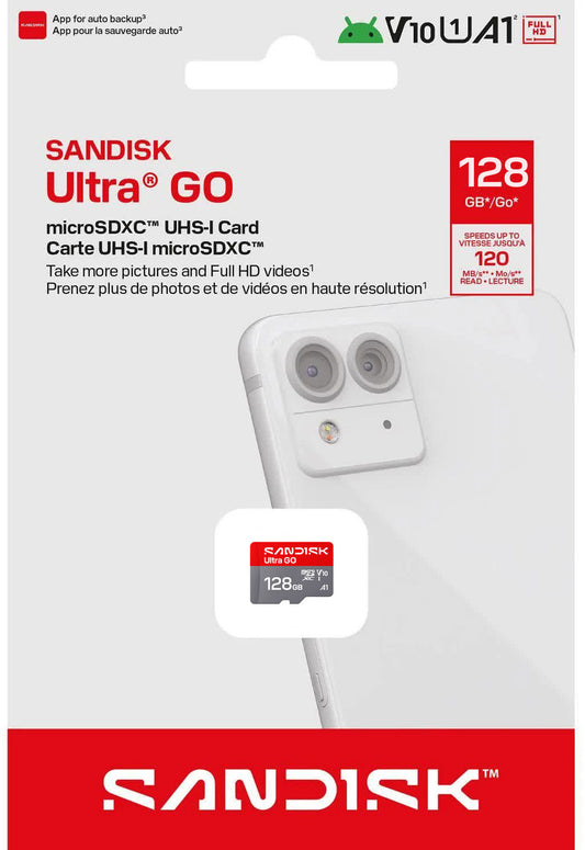 microSDXC-Speicherkarte SanDisk Ultra GO Android A1, 128GB, Klasse 10 / UHS-1 U1 SDSQUGN-128G-GN6MN