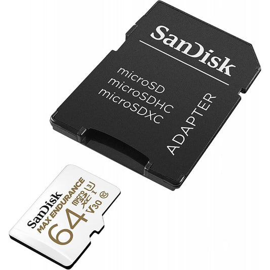 Speicherkarte microSDXC SanDisk MAX Endurance, 64Gb, Klasse 10 / UHS-1 U3, mit Adapter SDSQQVR-064G-GN6IA