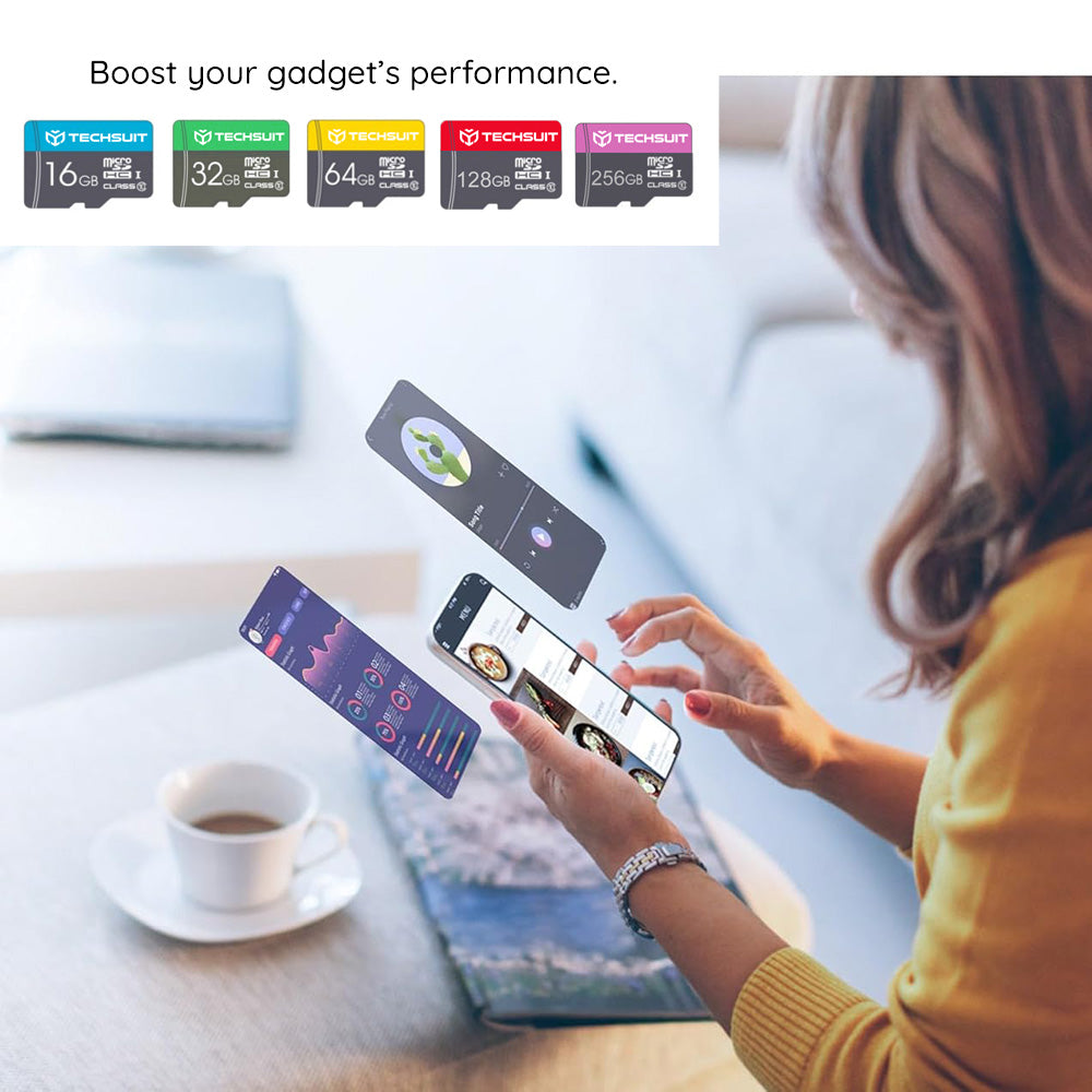 MicroSDXC Speicherkarte Techsuit THCM26, 128GB, Klasse 10, mit Adapter