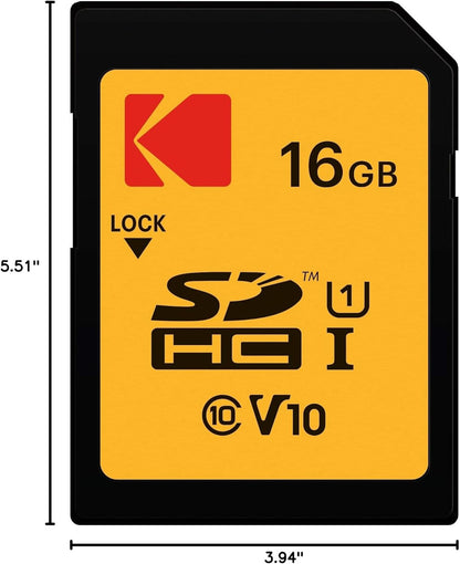 SDHC-Speicherkarte Kodak Premium Performance, 16Gb, Klasse 10 / UHS-1 U1 EKMSD16GHC10K