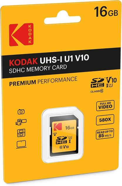 SDHC-Speicherkarte Kodak Premium Performance, 16Gb, Klasse 10 / UHS-1 U1 EKMSD16GHC10K
