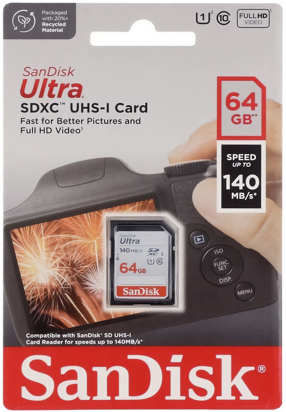 SDXC-Speicherkarte SanDisk Ultra, 64Gb, Klasse 10 / UHS-1 U1 SDSDUNB-064G-GN6IN