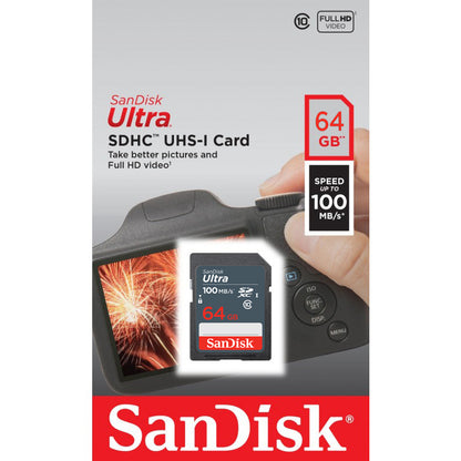 SDXC-Speicherkarte SanDisk Ultra, 64GB, Klasse 10 SDSDUNR-064G-GN3IN