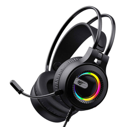 Gaming Kopfhörer 3.5mm HAVIT H2040d, RGB, 2.1m, Schwarz