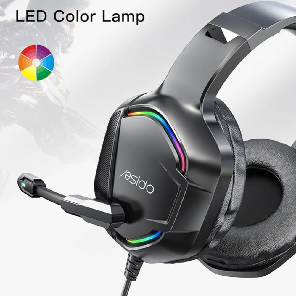 Gaming-Kopfhörer 3.5mm Yesido EK01, RGB, 1.2m, Schwarz