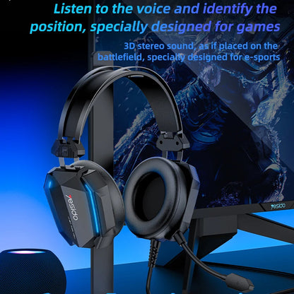 Gaming-Kopfhörer 3.5mm Yesido EK03, RGB, 2m, Schwarz