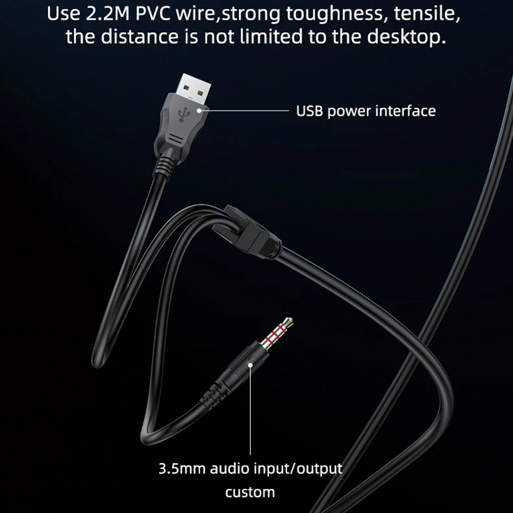 Gaming-Kopfhörer 3.5mm Yesido EK03, RGB, 2m, Schwarz