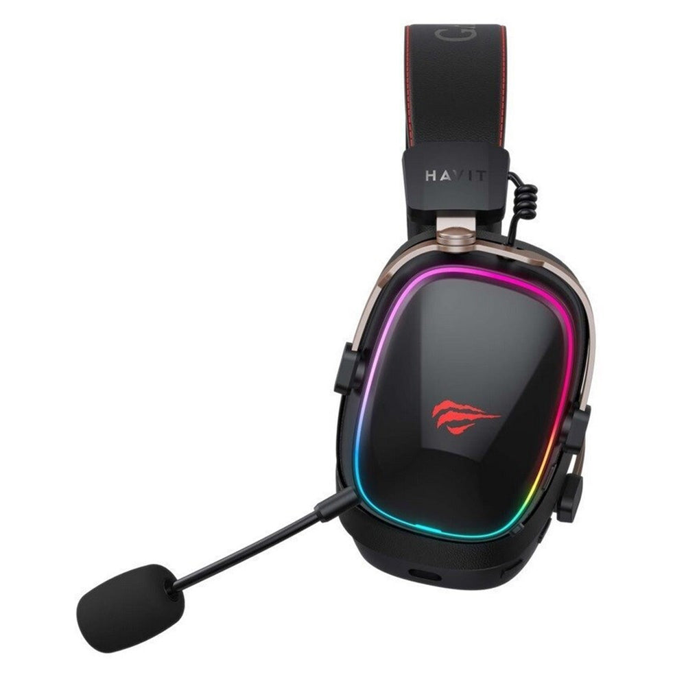 Gaming-Kopfhörer Wireless HAVIT H2039BG, RGB, BT / Wi-Fi / Kabelgebunden, Schwarz Ocker