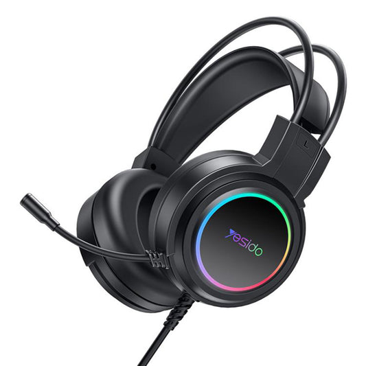 USB Gaming Headphones Yesido EK05, RGB, 1.2m, Black