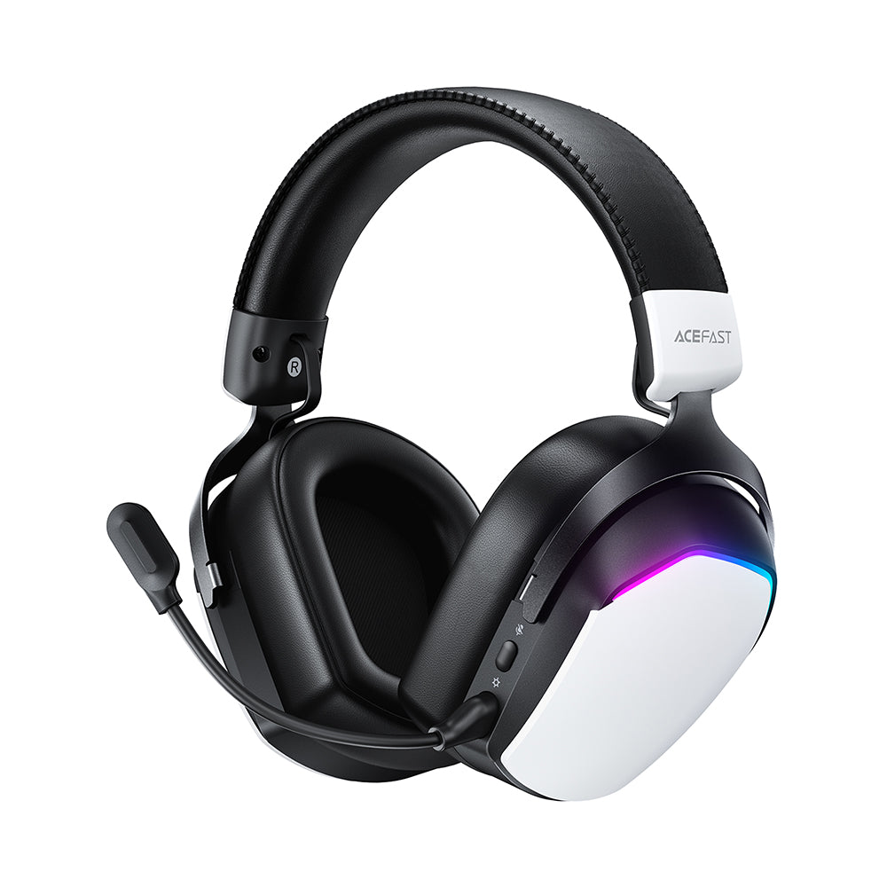 Acefast H11 Wireless Gaming Kopfhörer, RGB, BT / Wi-Fi / Kabelgebunden, Weiß