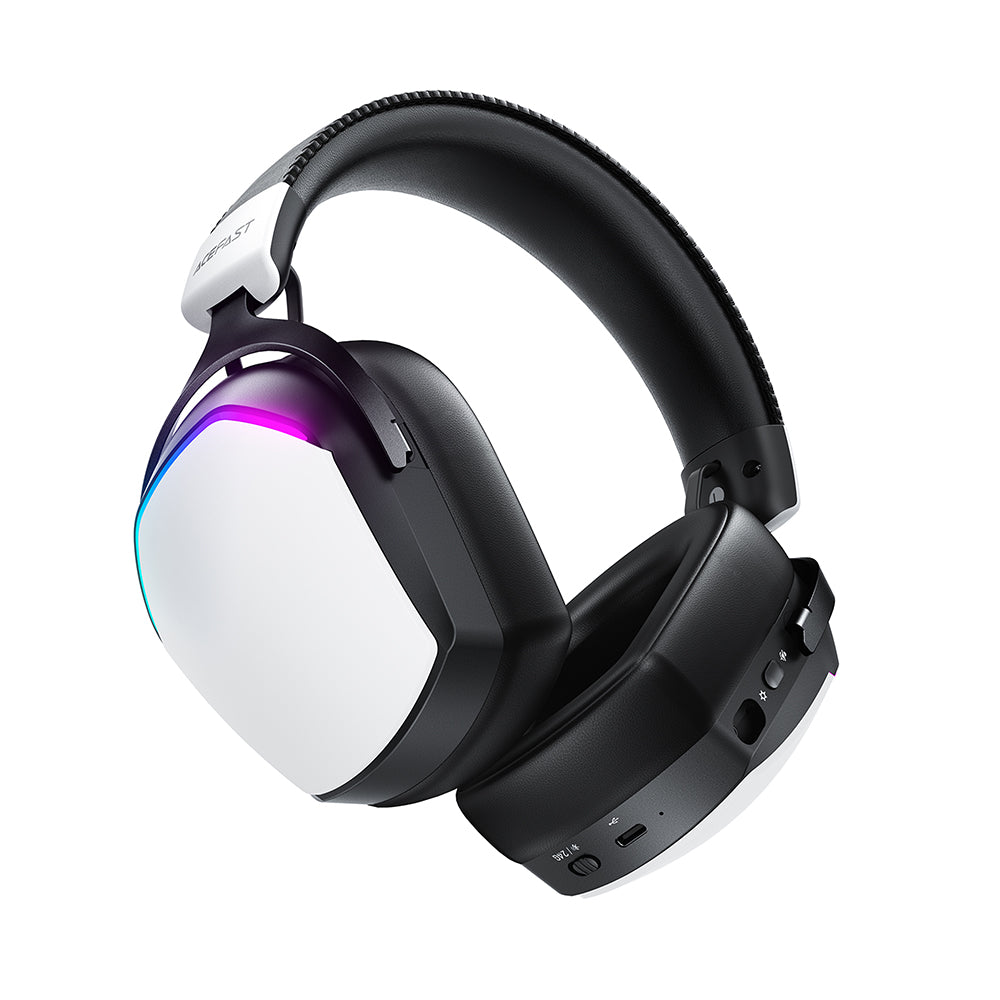 Acefast H11 Wireless Gaming Kopfhörer, RGB, BT / Wi-Fi / Kabelgebunden, Weiß