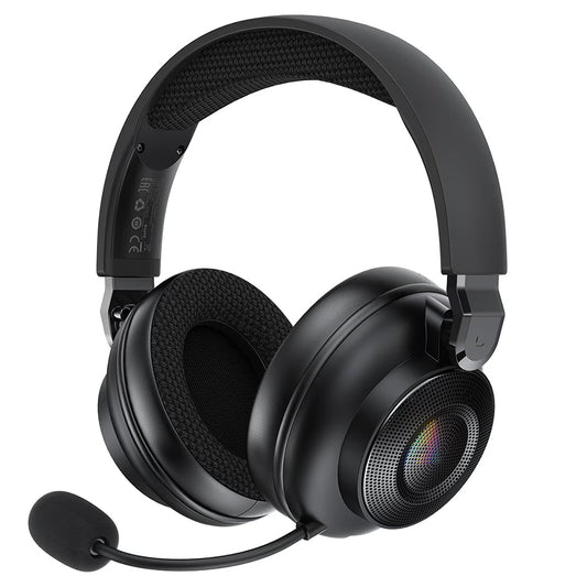 Acefast H15 Wireless Gaming-Kopfhörer, RGB, BT / Wi-Fi / Kabelgebunden, Schwarz