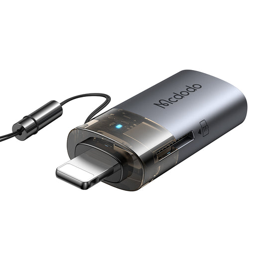 Lightning McDodo OT-7850 Card Reader, USB-A (OTG) - microSD, Black