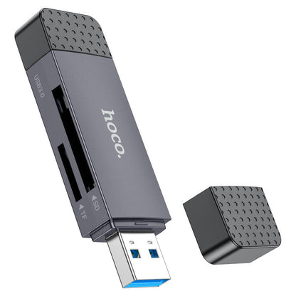 USB 3.0 / USB-C Kartenleser HOCO HB45, SD - microSD, Grau