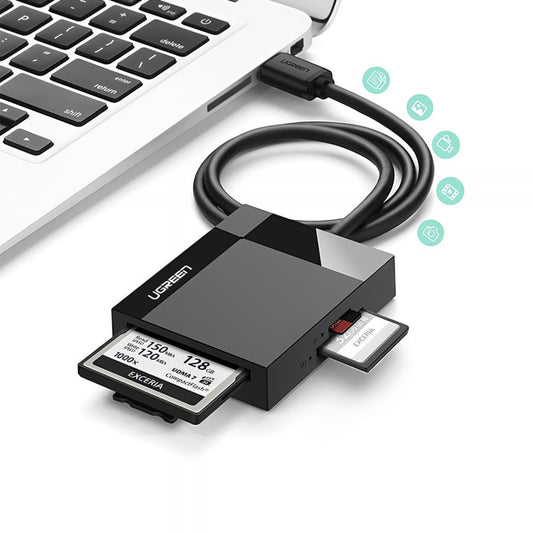 USB 3.0 Kartenleser UGREEN CR125, SD - microSD - CF - MS, Schwarz