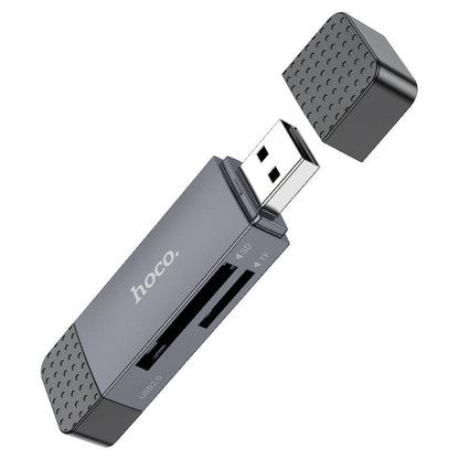 USB 3.0 / USB-C Kartenleser HOCO HB45, SD - microSD, Grau