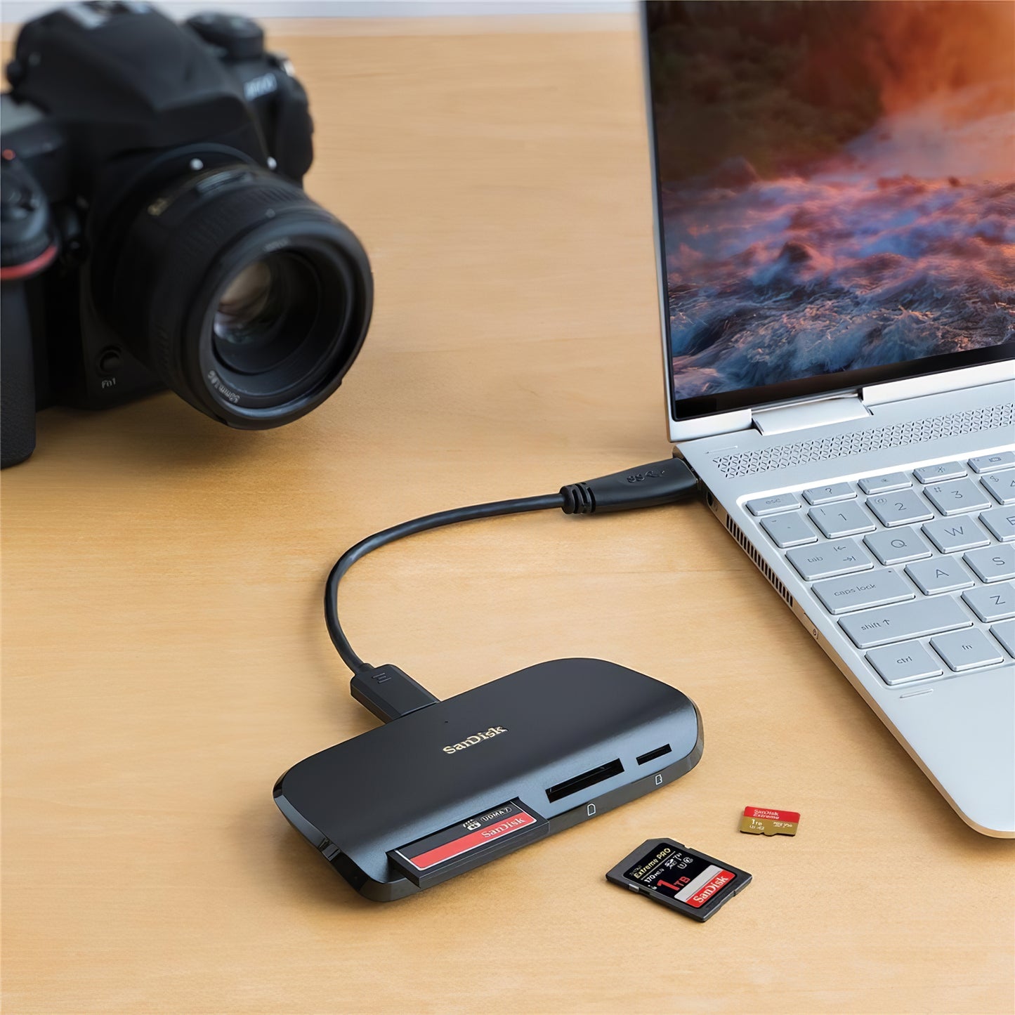 SanDisk Image Mate Pro USB-C Kartenleser, CF - SD - microSD, Schwarz SDDR-A631-GNGNN