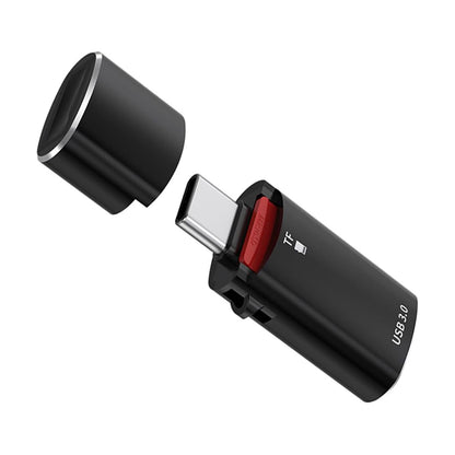 Kartenleser USB-C Techsuit AluVoltX, USB-A (OTG) - microSD, Schwarz