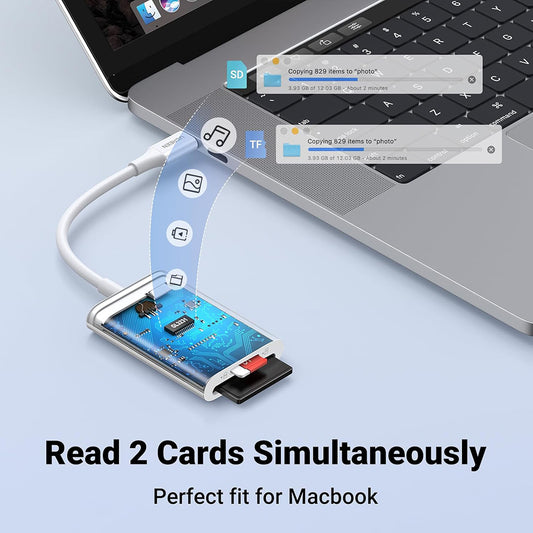 USB-C Kartenleser UGREEN CM265, SD - microSD, Weiß