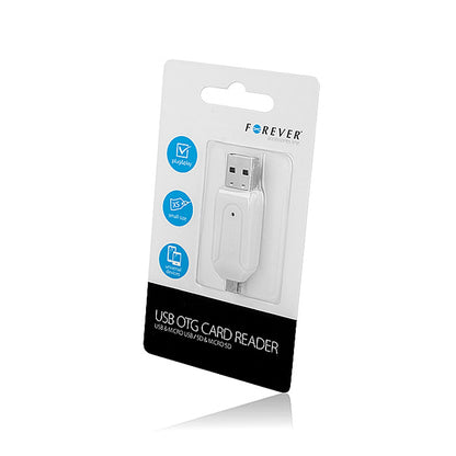 USB / microUSB Kartenleser Forever, SD - microSD, Weiß