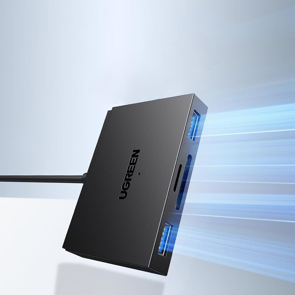 USB / USB-C UGREEN CM812 (45167) Card Reader, SD - microSD - 2 x USB-A, Black
