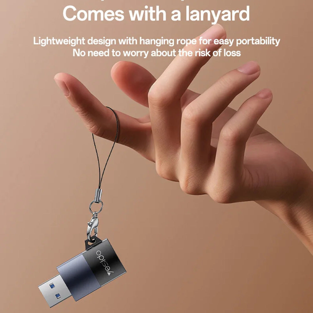 USB-Kartenleser Yesido GS36, microSD, Schwarz