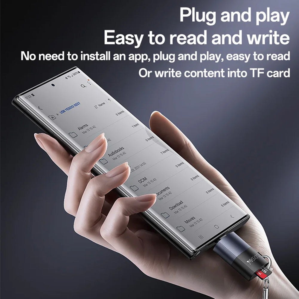 USB-Kartenleser Yesido GS37, microSD, Schwarz