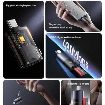 USB-Kartenleser Yesido GS37, microSD, Schwarz