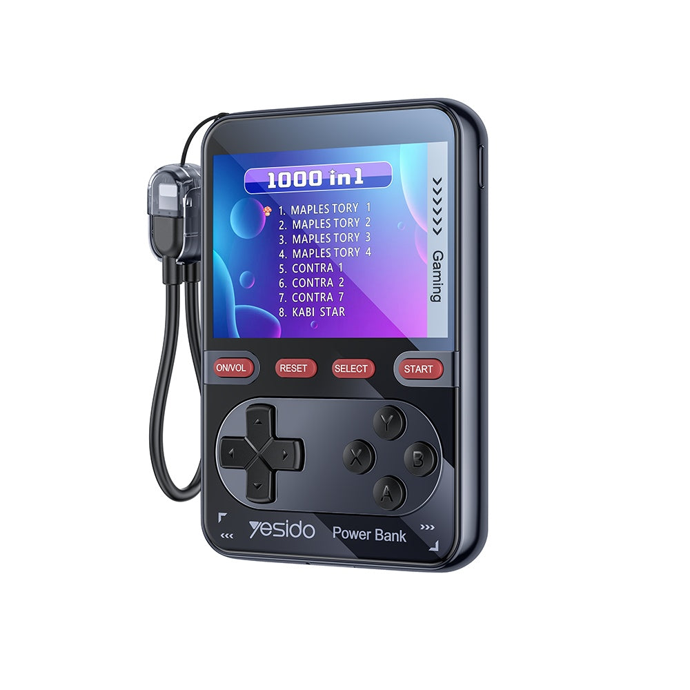Tragbare Spielkonsole mit externer Batterie Yesido YP87, Schwarz