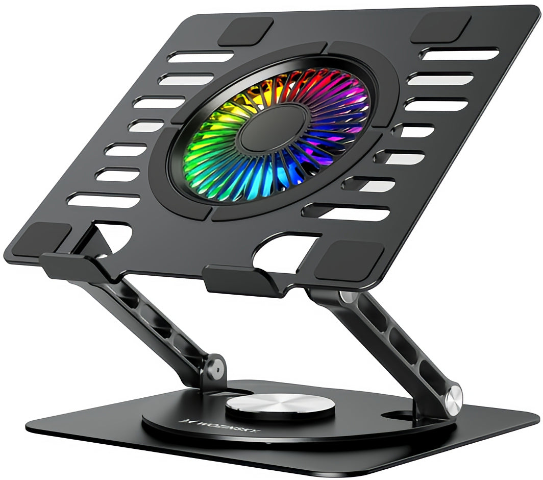 WZK CoolBase Laptop-Kühler für 10–16 Zoll, RGB, Schwarz
