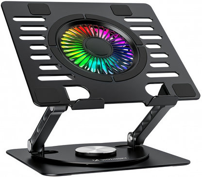 WZK CoolBase Laptop-Kühler für 10–16 Zoll, RGB, Schwarz