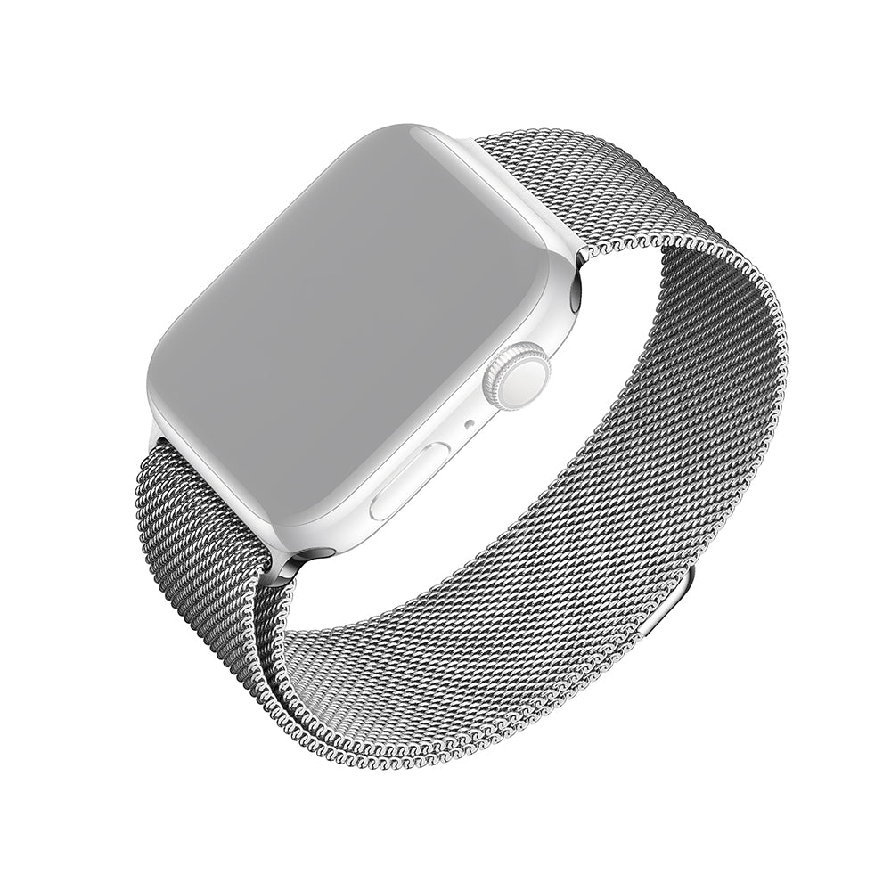 Fixed Mesh Armband für Apple Watch 49mm / 46mm / 45mm / 44mm / 42mm Serie, Silberfarben