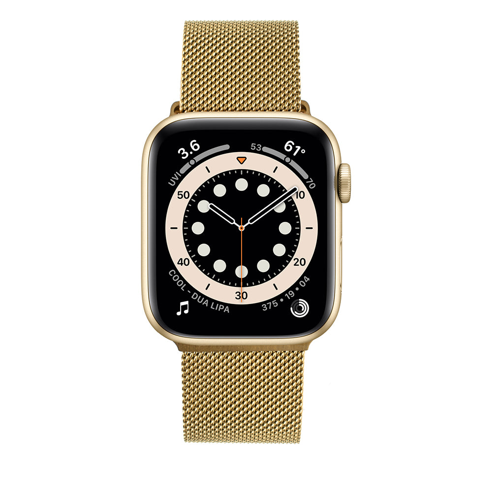 Fixed Mesh Armband für Apple Watch 49mm / 46mm / 45mm / 44mm / 42mm Serie, Goldfarben