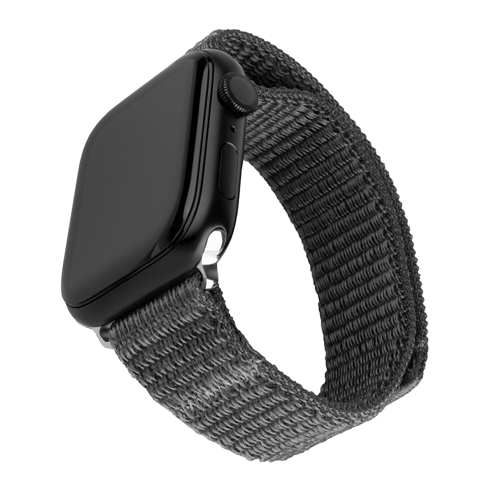 Fixed Nylon Sporty Armband für Apple Watch 42mm / 41mm / 40mm / 38mm Serie, Dunkelgrau