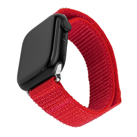 Fixed Nylon Sporty Armband für Apple Watch 42mm / 41mm / 40mm / 38mm Serie, Rot