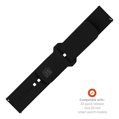 Fixed Silicone Sporty Armband für Samsung Galaxy Watch / Huawei Watch Series, 20mm, Schwarz