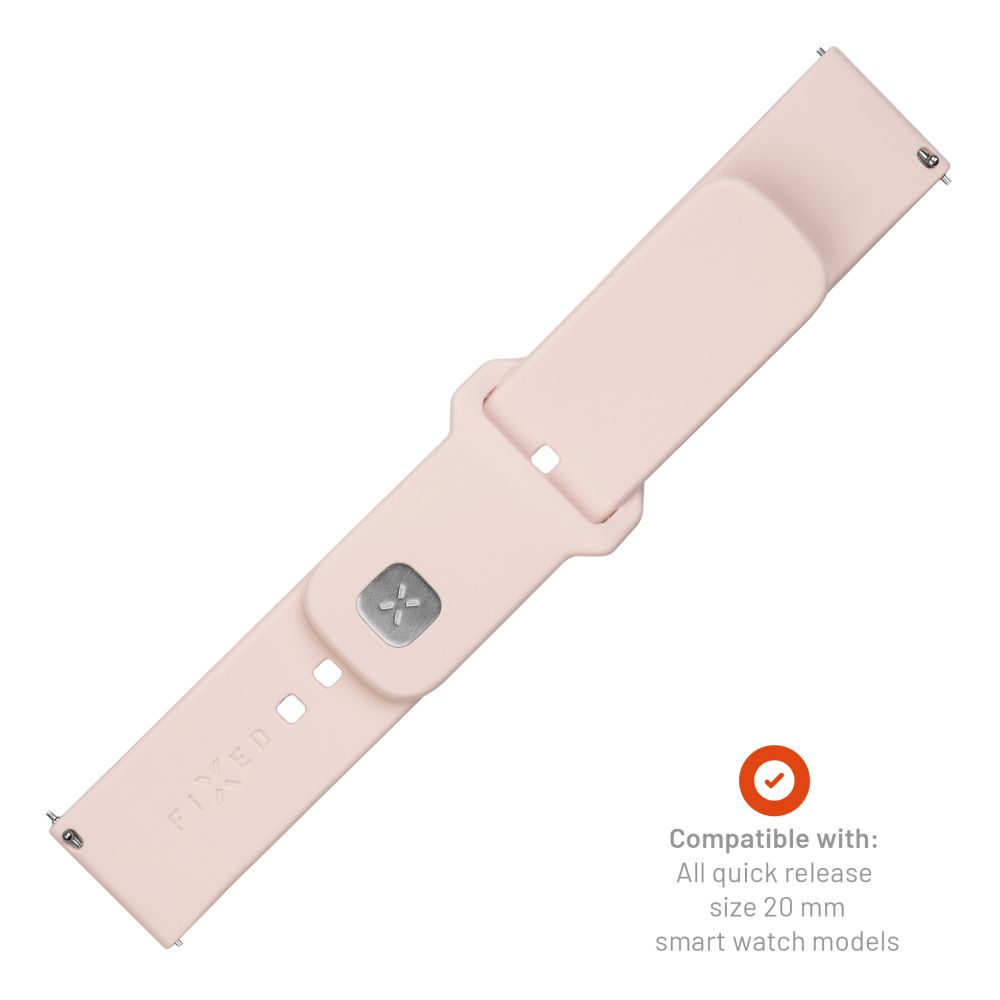 Fixed Silicone Sporty Armband für Samsung Galaxy Watch / Huawei Watch Series, 20mm, Rosa
